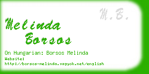 melinda borsos business card